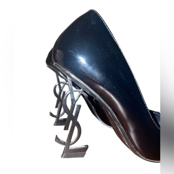 Saint Laurent Black Patent Leather Opyum Pointed Toe Pumps Size 36 - Picture 4 of 9